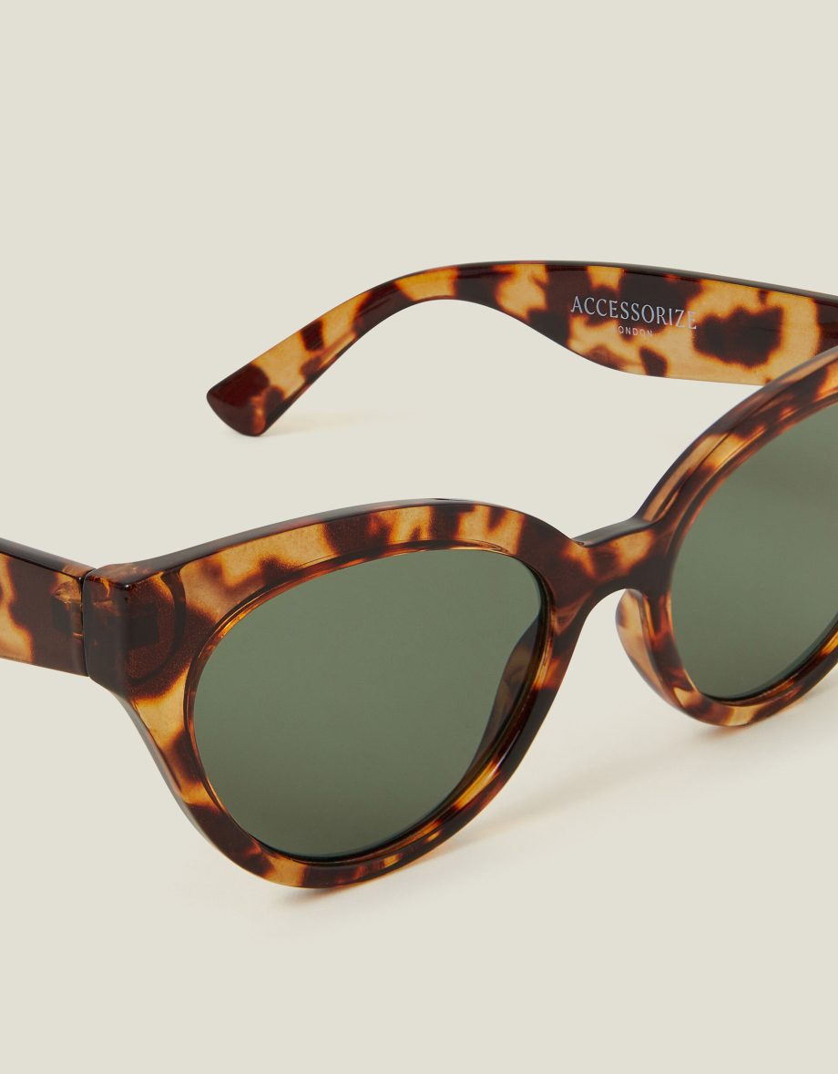 CRYSTAL TORTOISESHELL CAT EYE SUNGLASSES