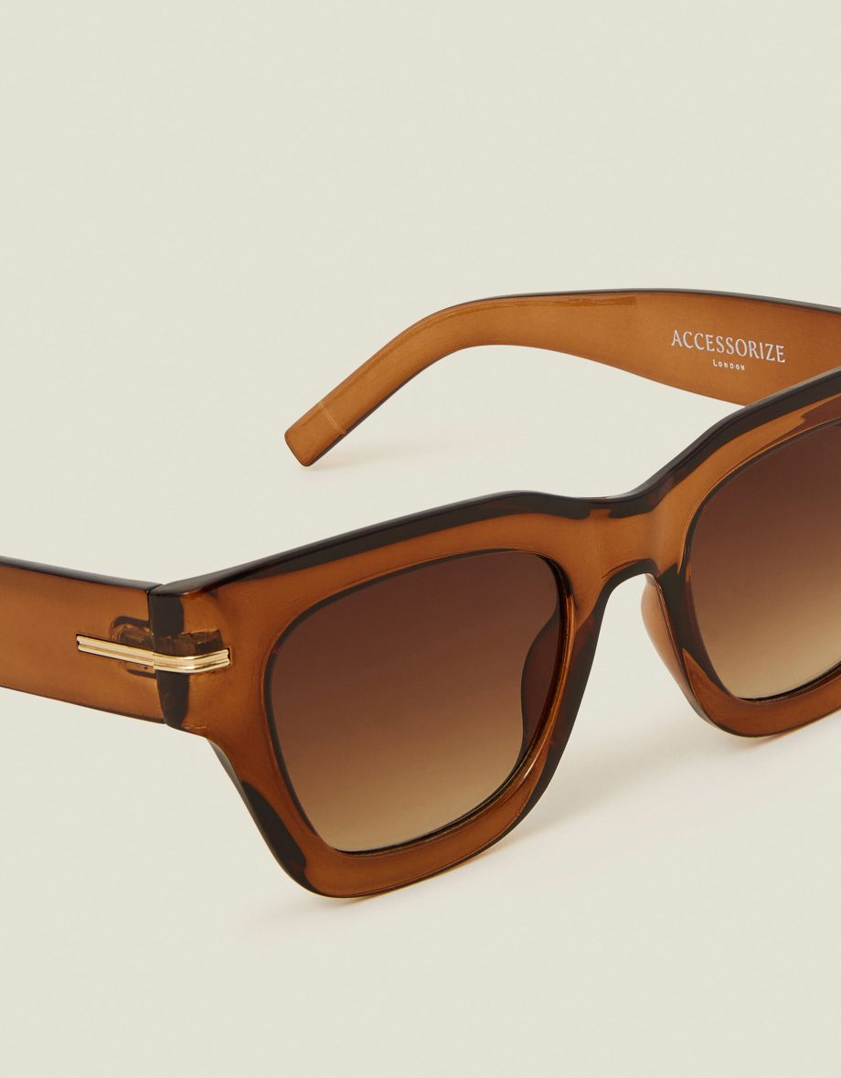 CHUNKY SQUARE SUNGLASSES BROWN