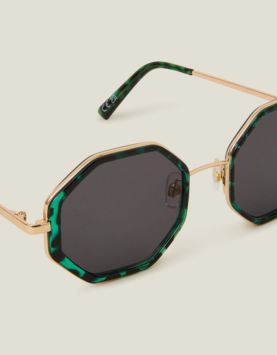 Tortoiseshell Hexagon Sunglasses