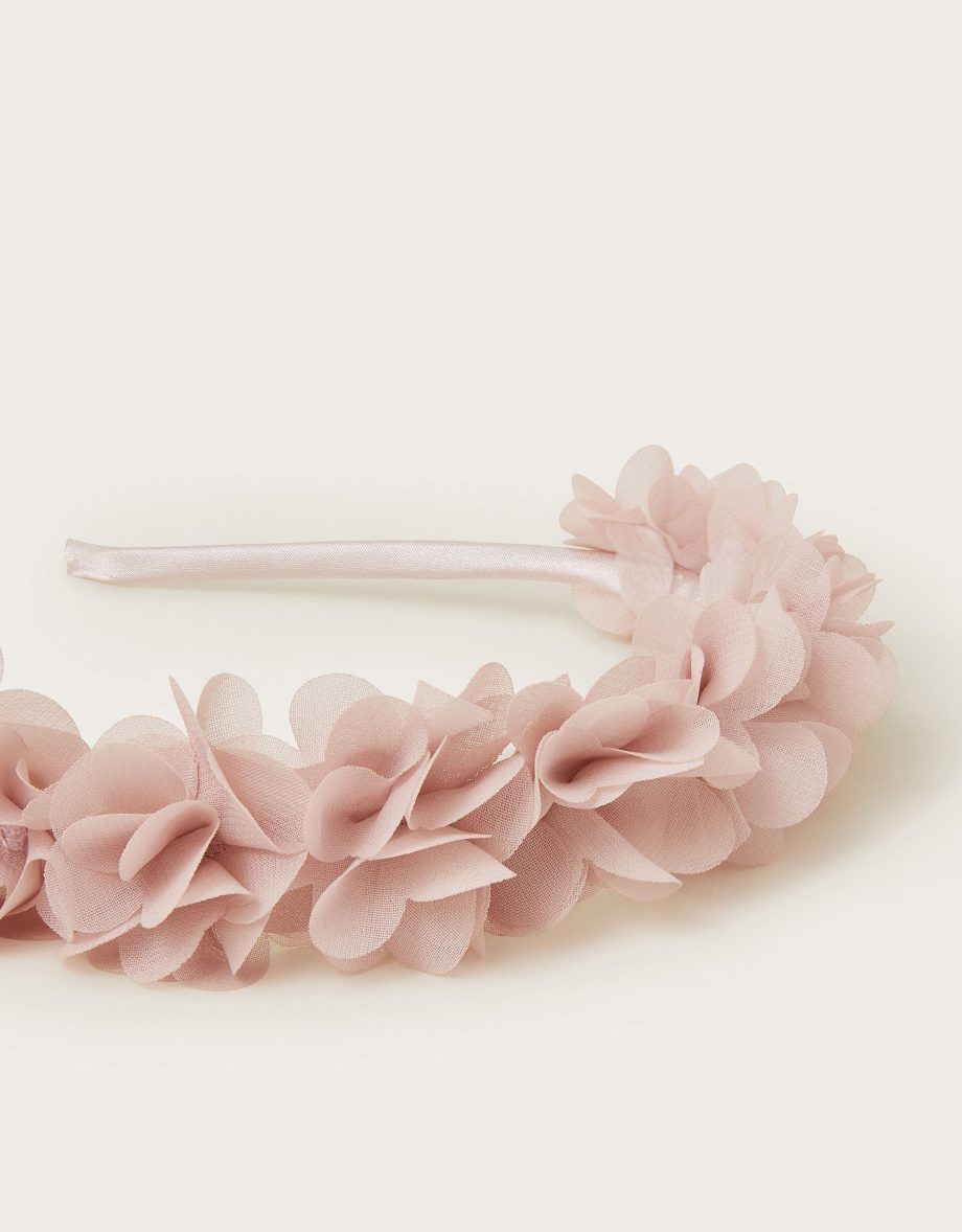 Ruffle bridesmaid headband pink