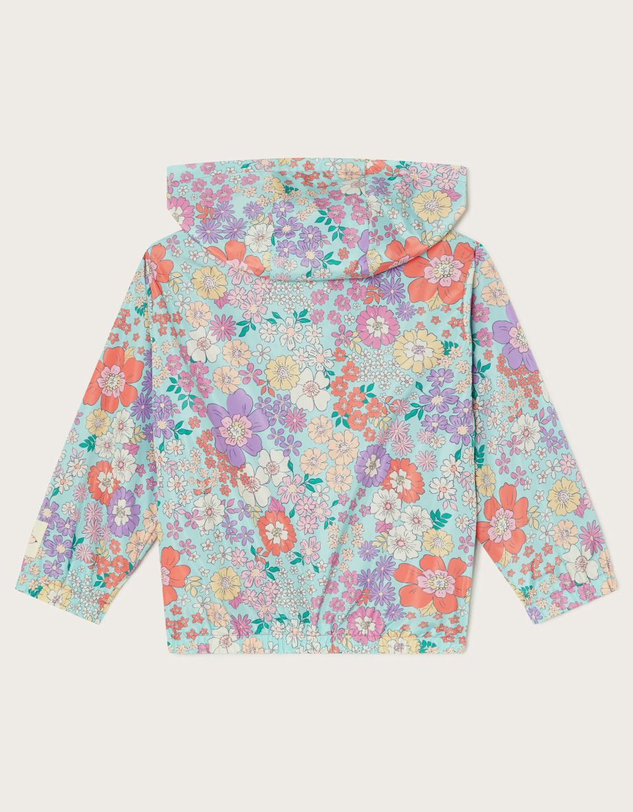 Floral print windbreaker jacket multi