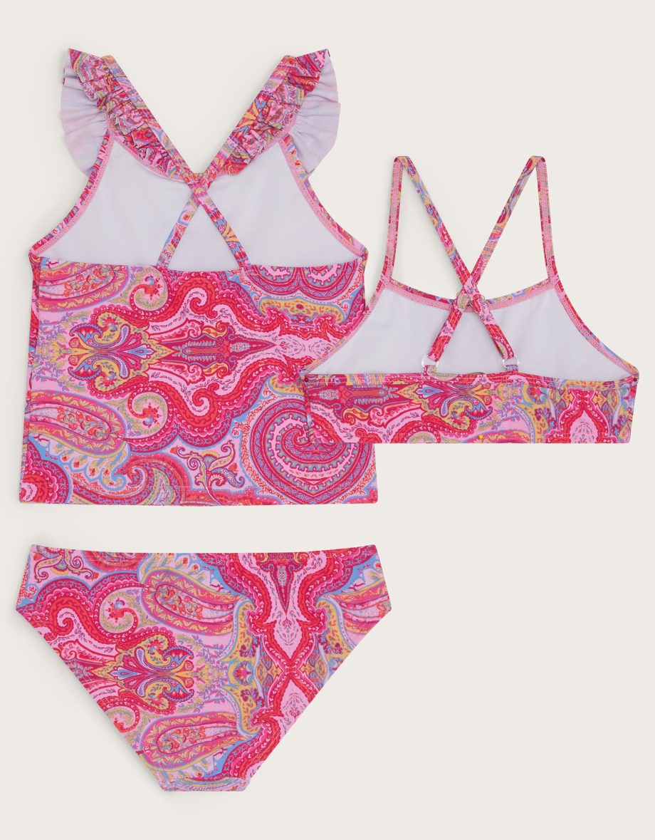 3-Piece Paisley Swim Set Orange