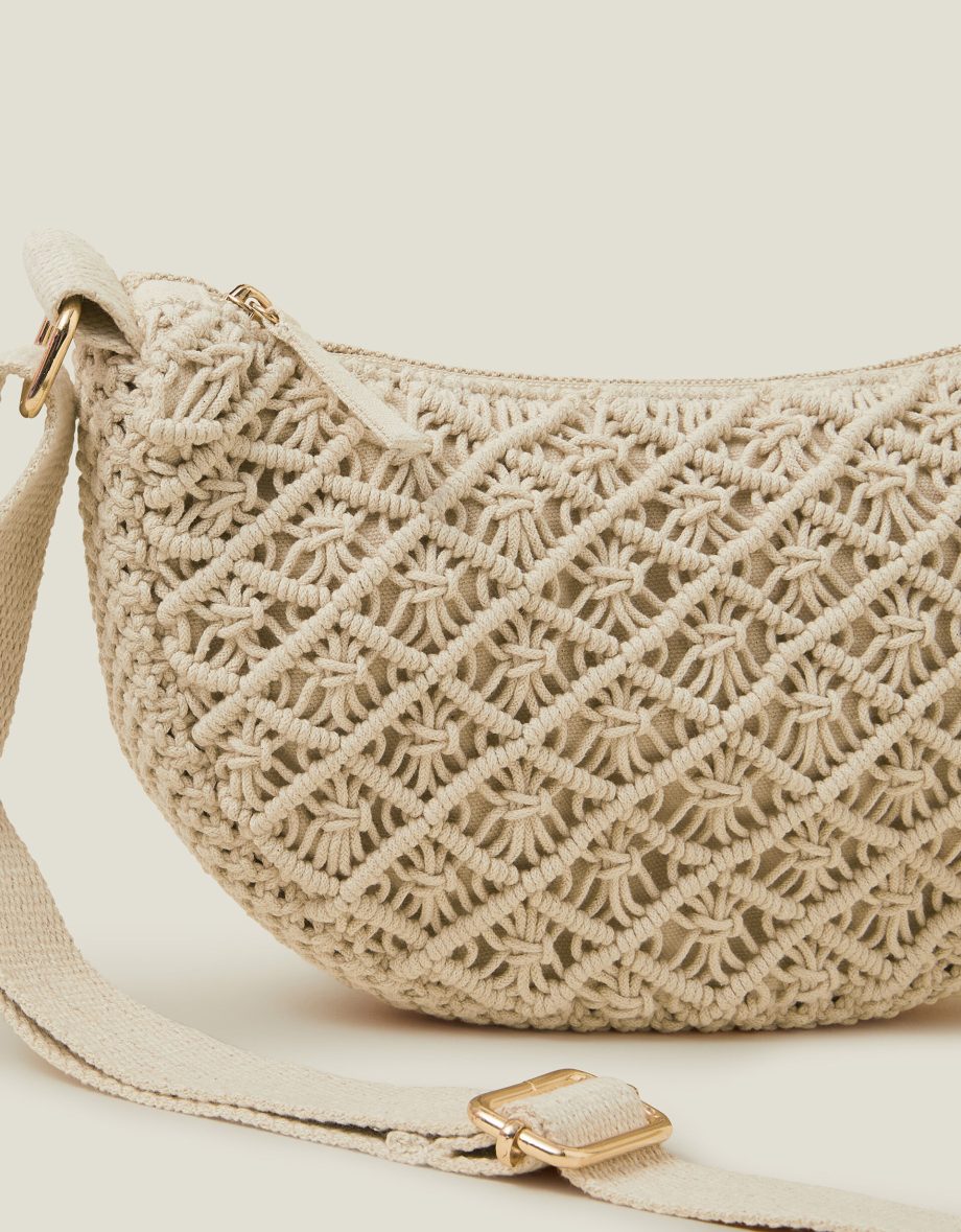 MACRAME SLING CROSS-BODY BAG