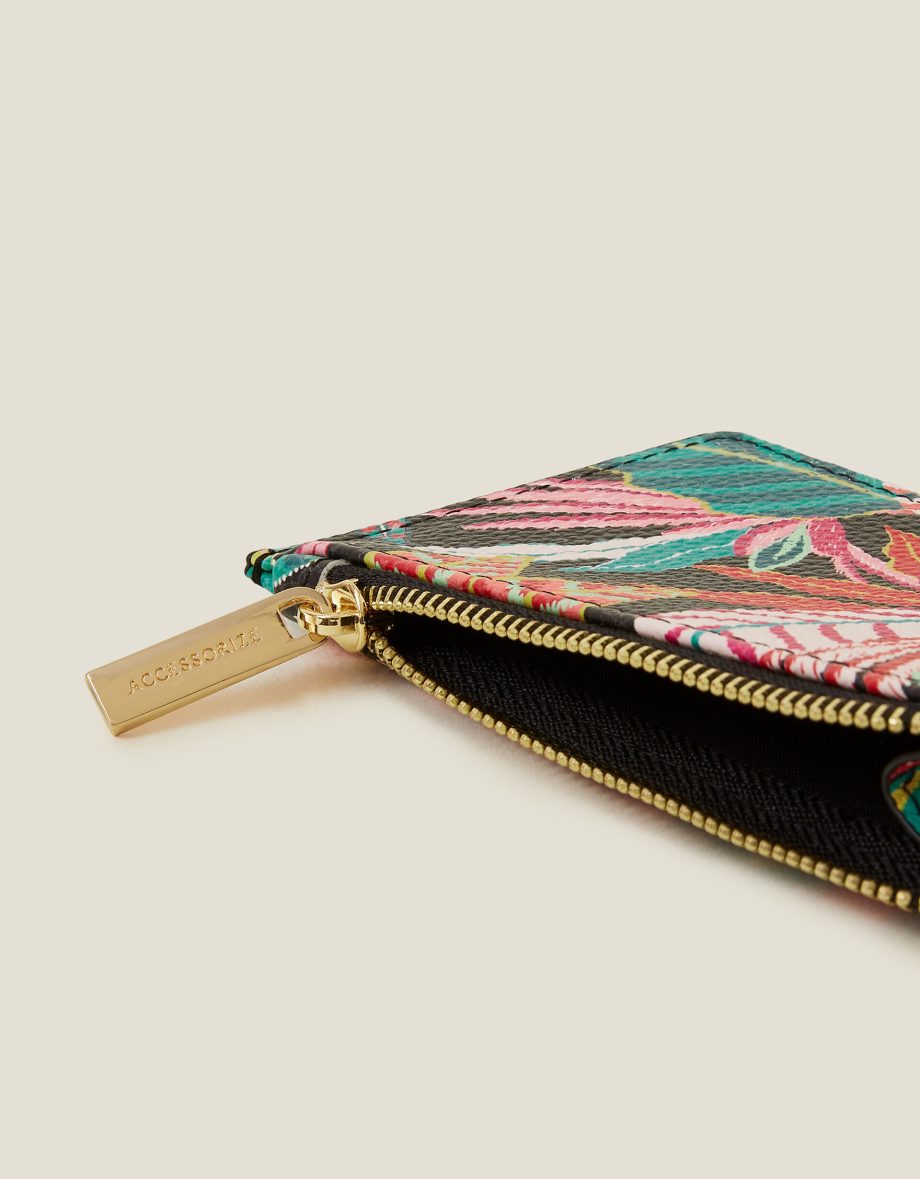 TROPICAL LEAF PRINT CARD HOLDER