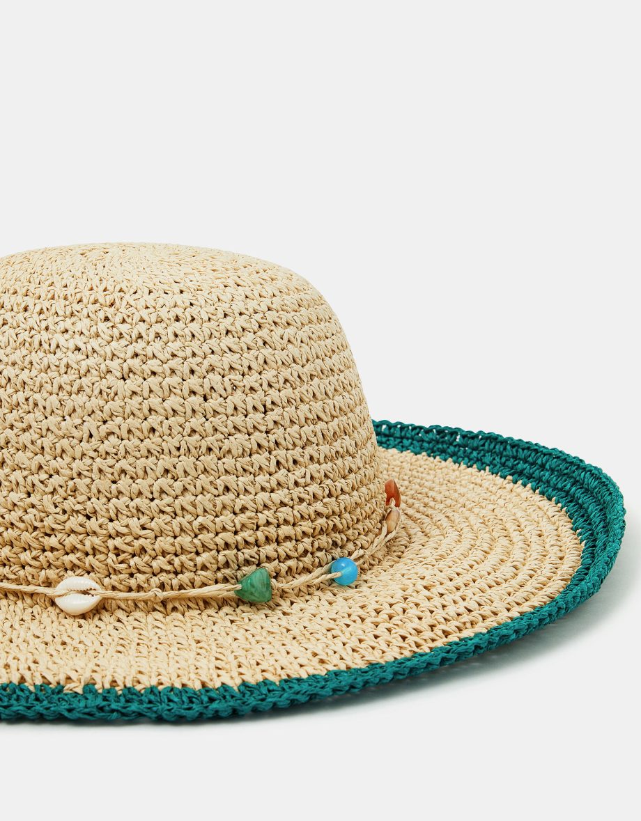 SHELL BEADED FLOPPY HAT