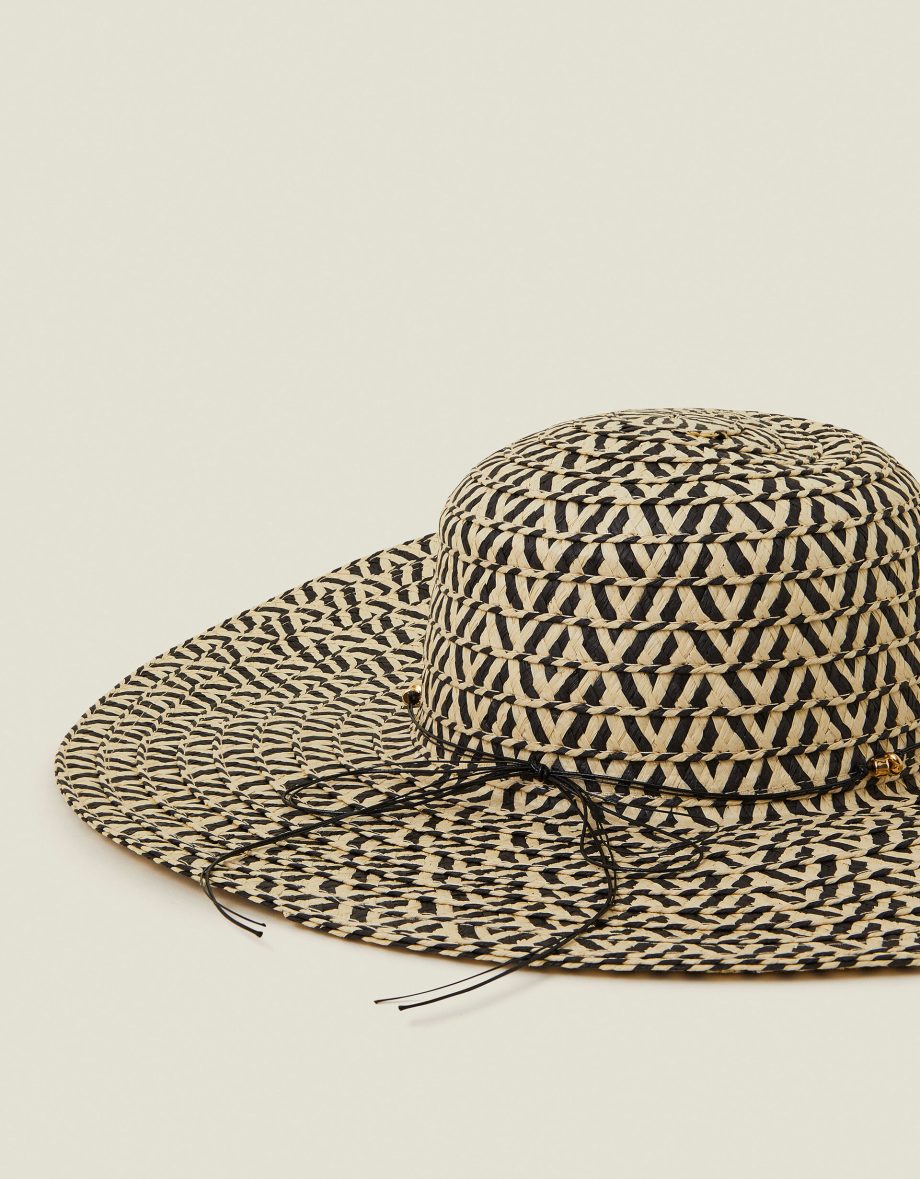 TWO TONE FLOPPY STRAW HAT