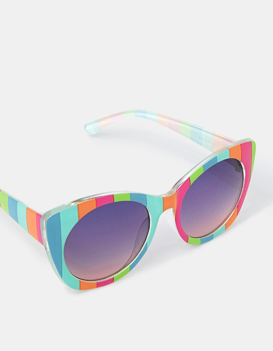 GIRLS STRIPE CAT EYE SUNGLASSES