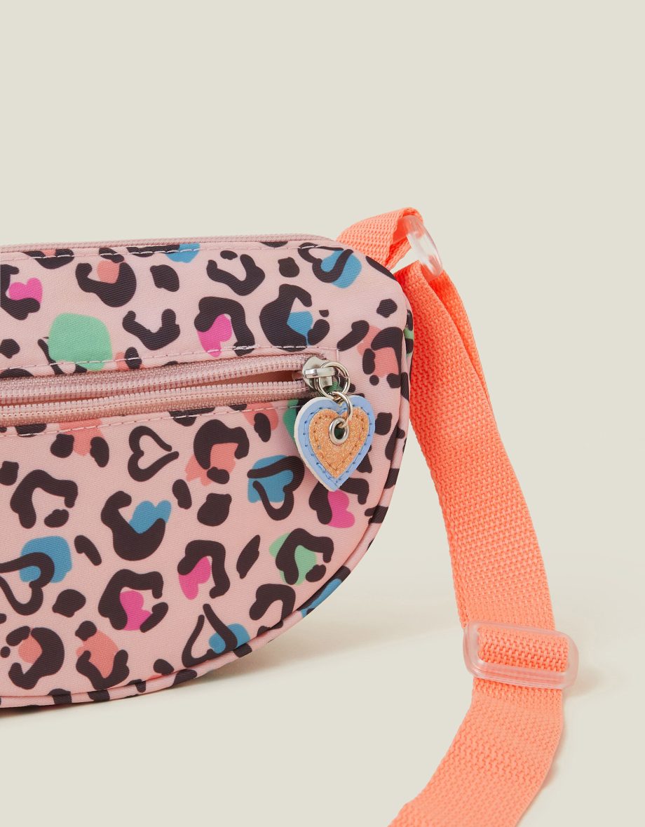 GIRLS COLOURFUL LEOPARD PRINT CROSS-BODY BAG