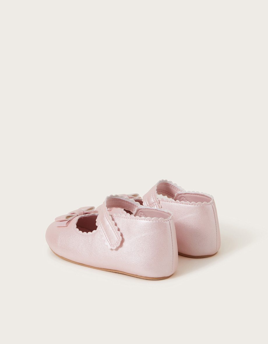 Baby Shimmer Bow Walker Shoes Pink