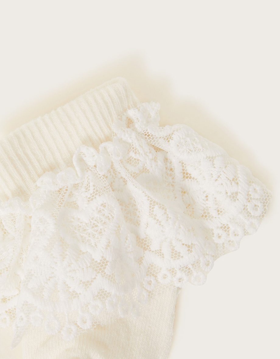 Baby heart lace socks ivory