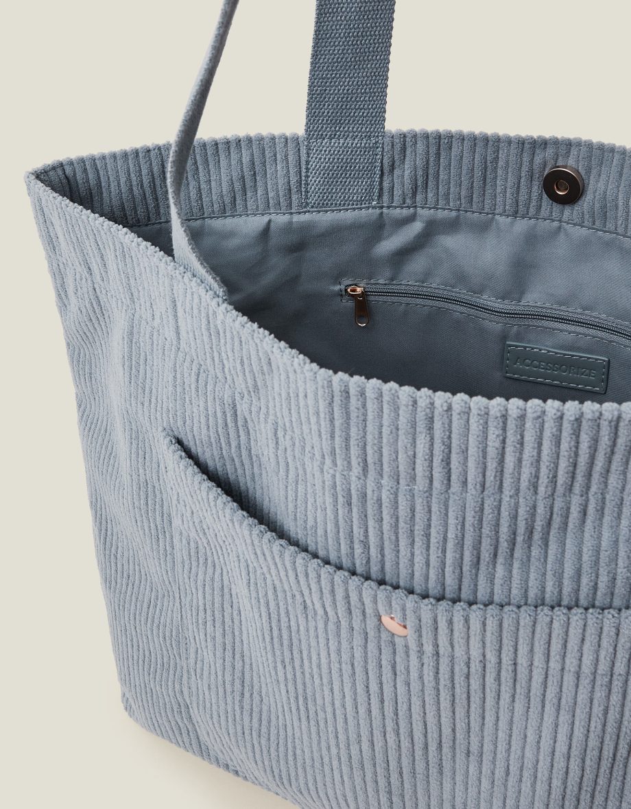 Corduroy Shopper Bag Blue