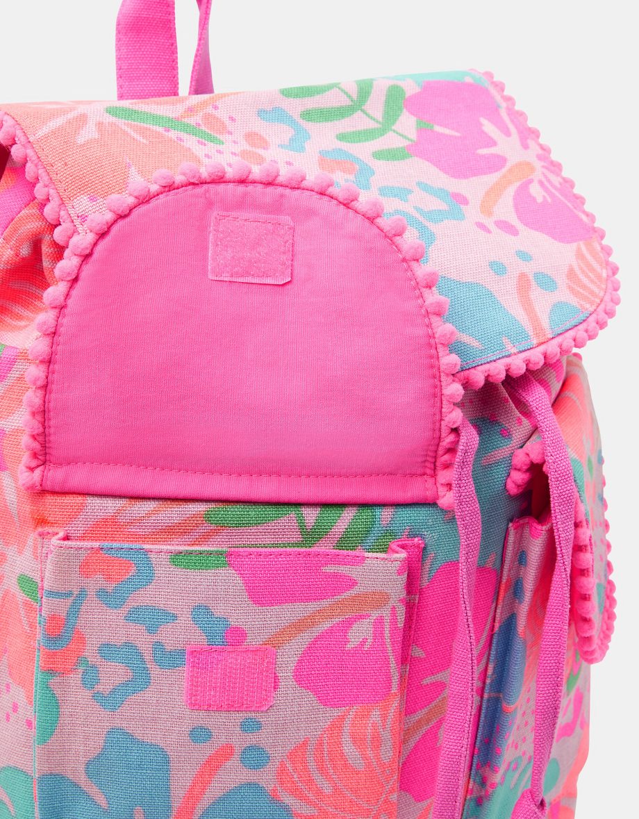 GIRLS TROPICAL PRINT CANVAS BACKPACK