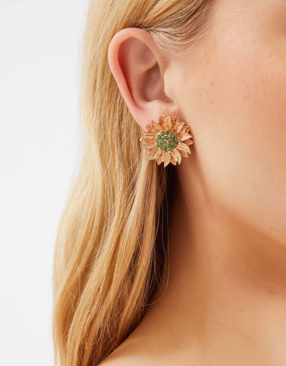 SUNFLOWER GEM STUD EARRINGS