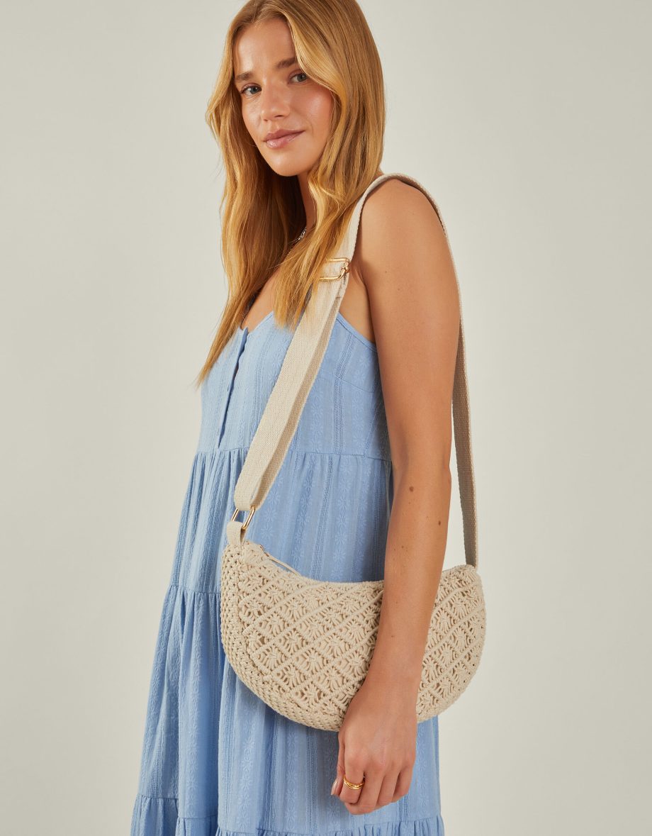 MACRAME SLING CROSS-BODY BAG