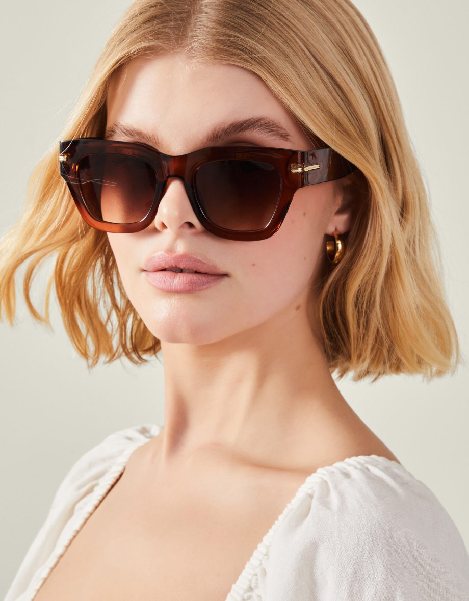 CHUNKY SQUARE SUNGLASSES BROWN