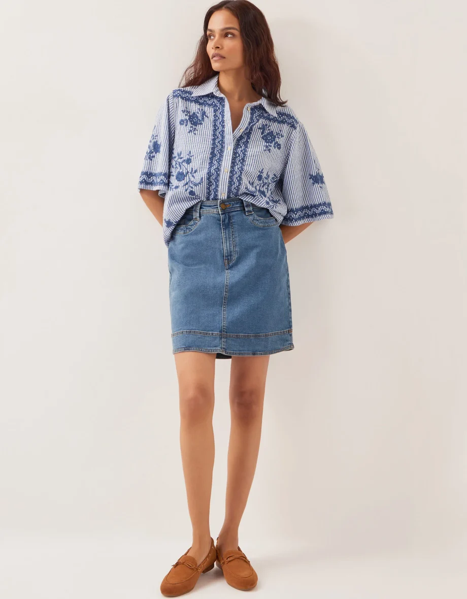 Cecelia Denim Mini Skirt Blue