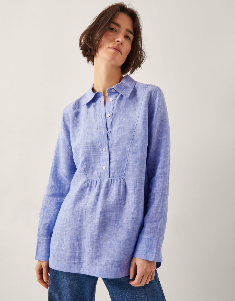 Lola linen shirt blue