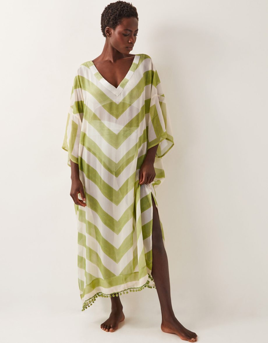 Sorcha Chevron Stripe Kaftan Dress