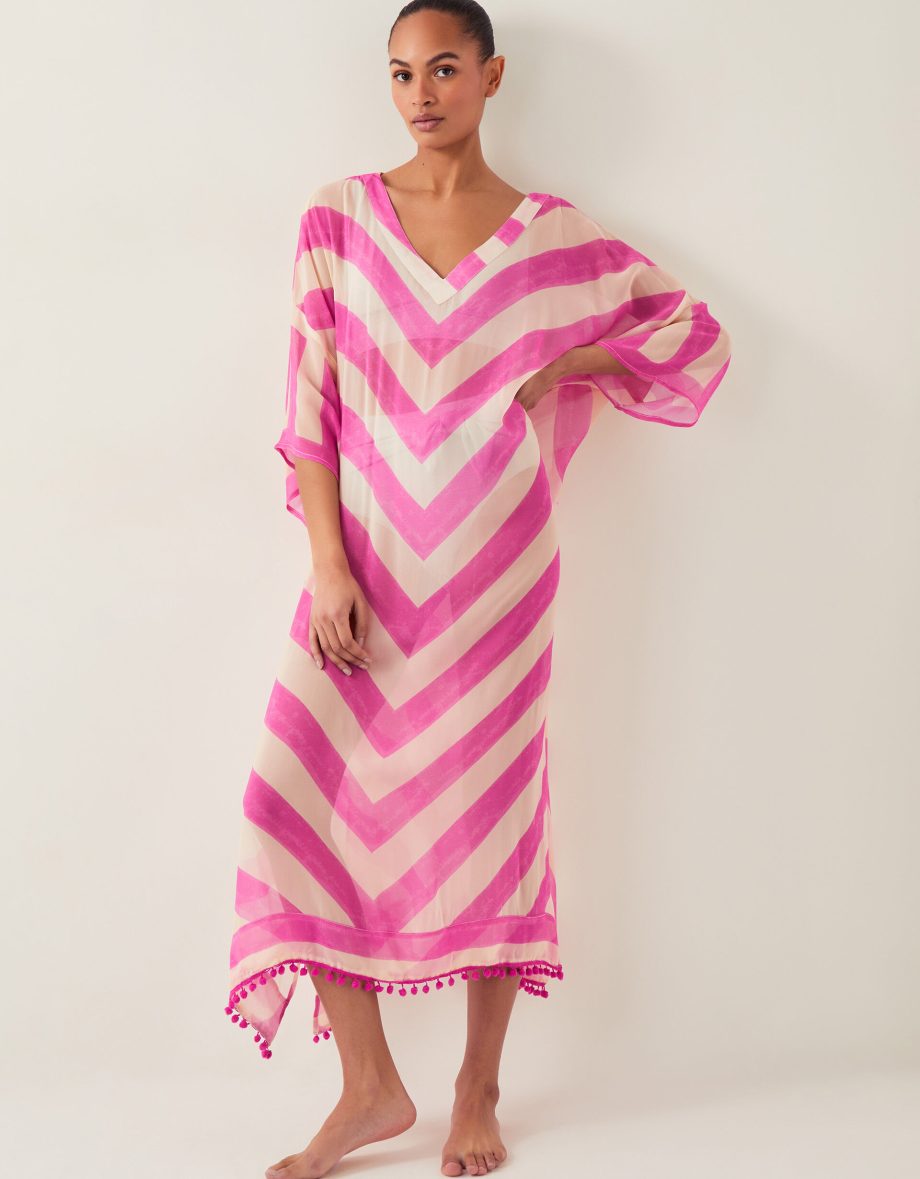 Sorcha Chevron Stripe Kaftan Dress