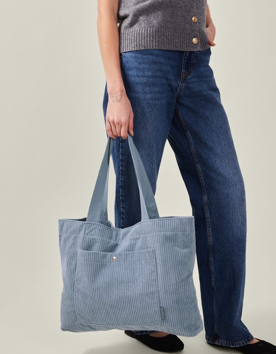 Corduroy Shopper Bag Blue