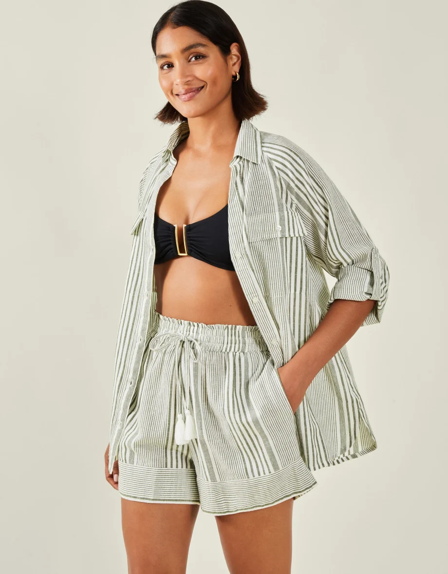 Stripe Beach Shirt Green