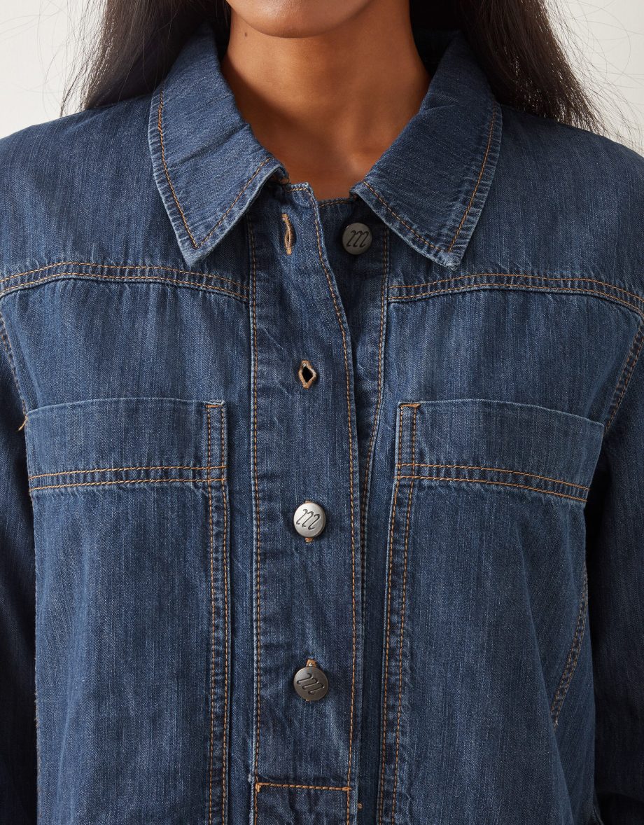 Nara denim tunic shirt dress blue