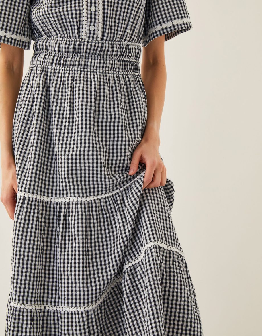 Gina Gingham Maxi Dress Black