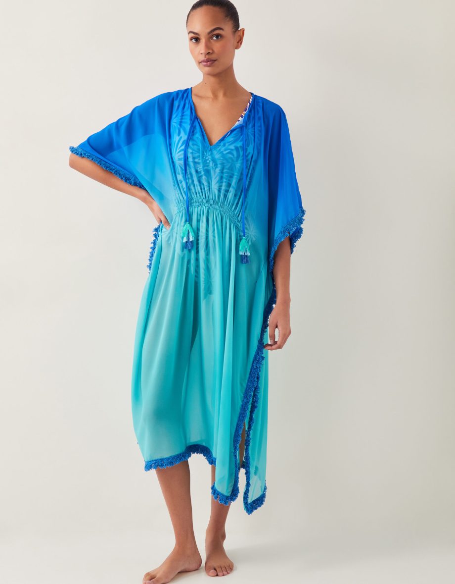 Miley ombré kaftan dress blue