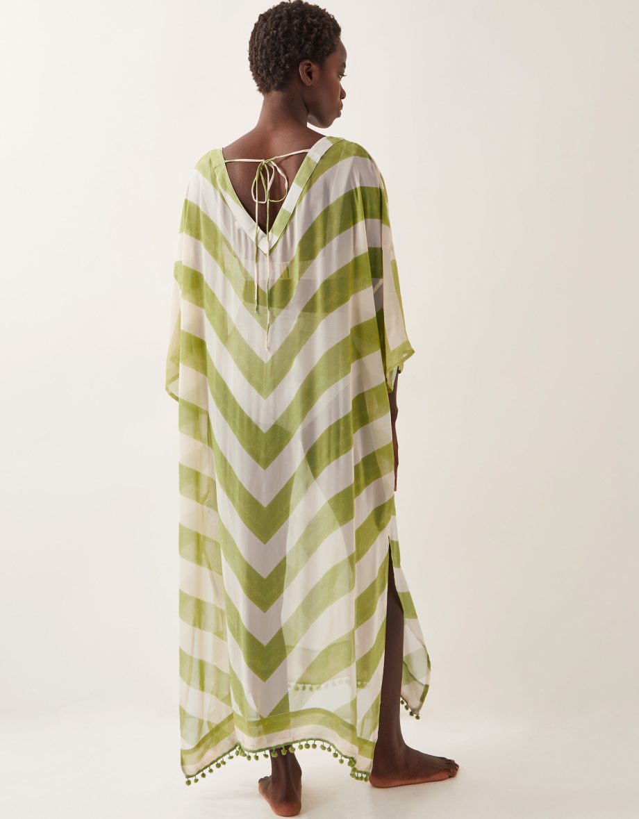 Sorcha Chevron Stripe Kaftan Dress