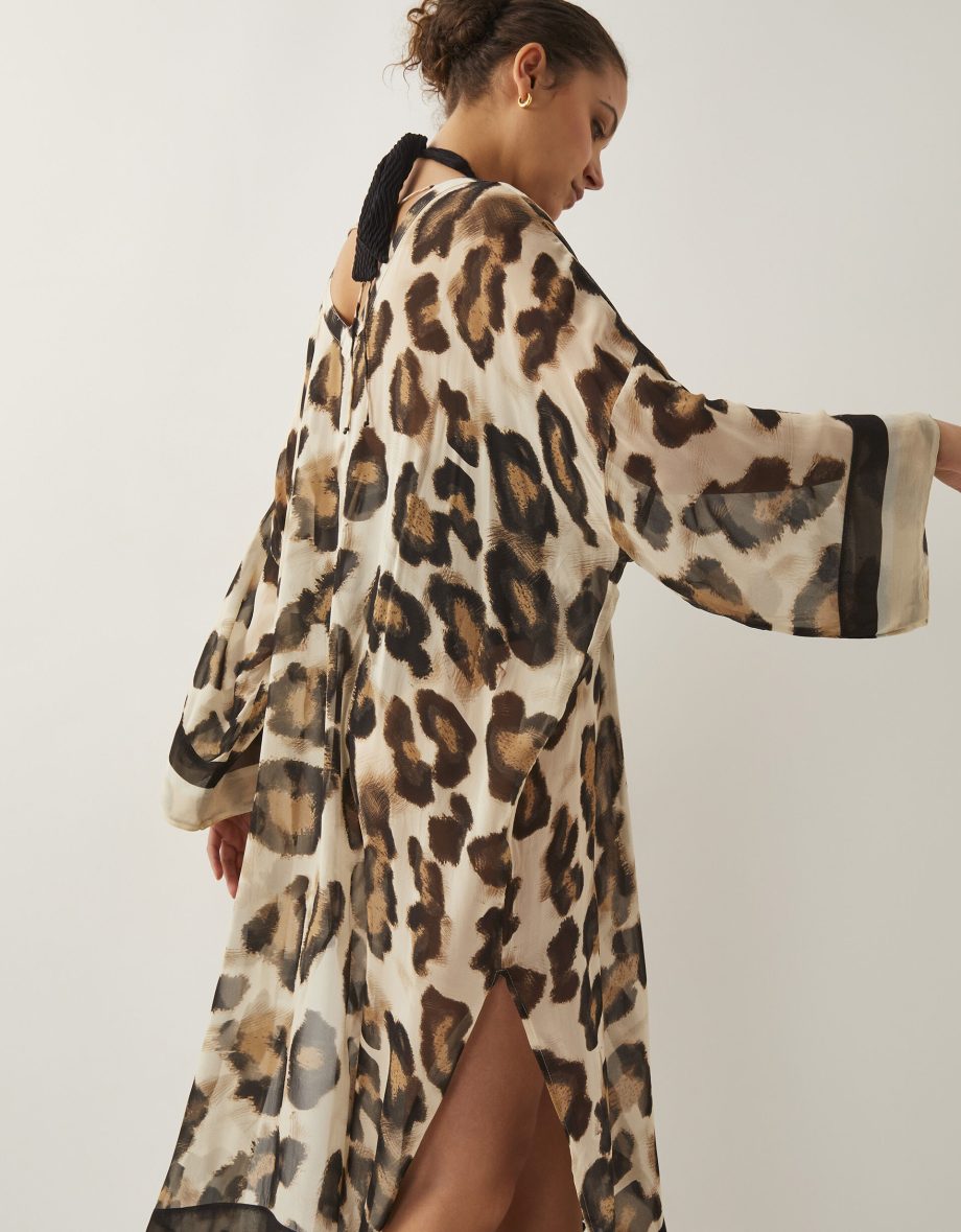 Adra Leopard Print Kaftan