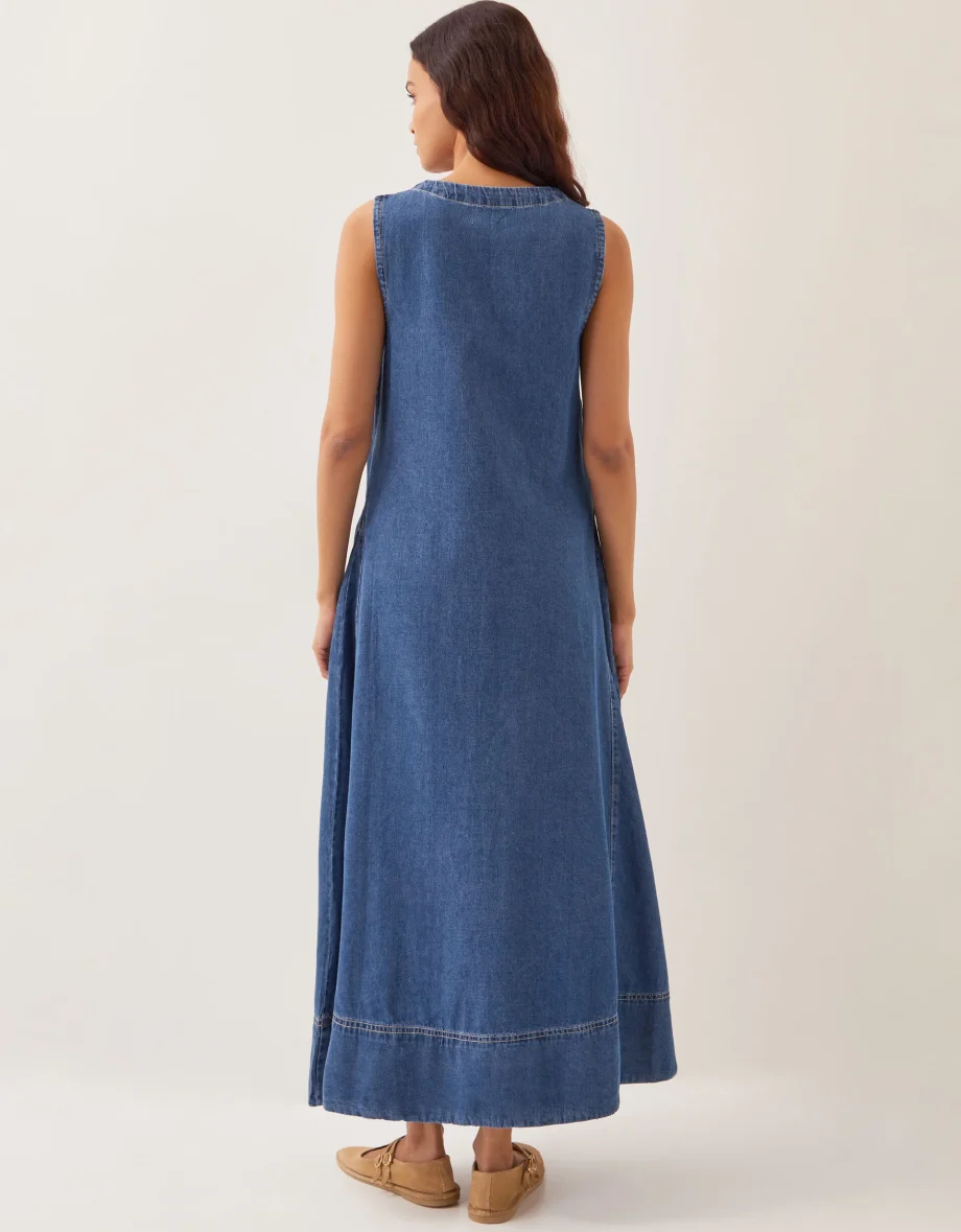 Tara A-Line Denim Dress Blue