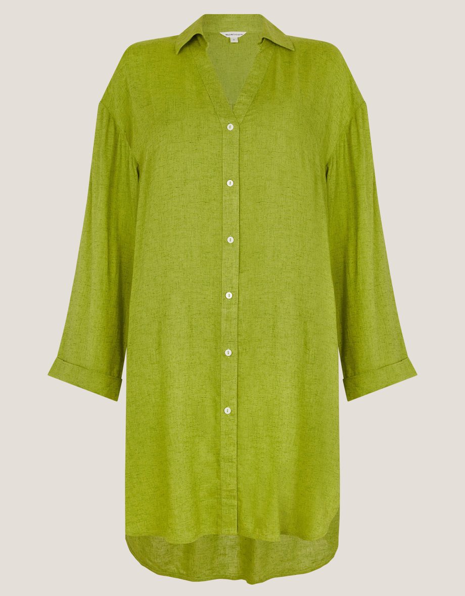 Esme Beach Shirt Dress Green