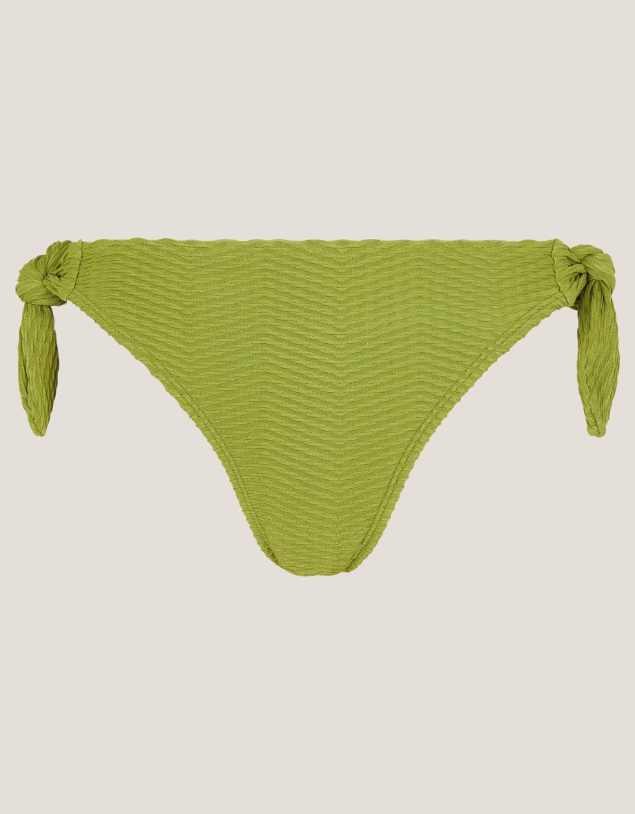 Alina Rib Tie-Side Bikini Bottom Green