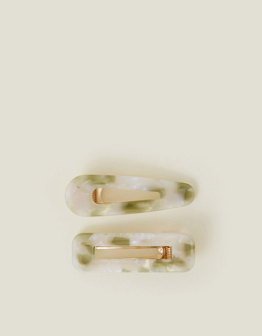 2-PACK MIX MARBLE RESIN SALON HAIR CLIPS