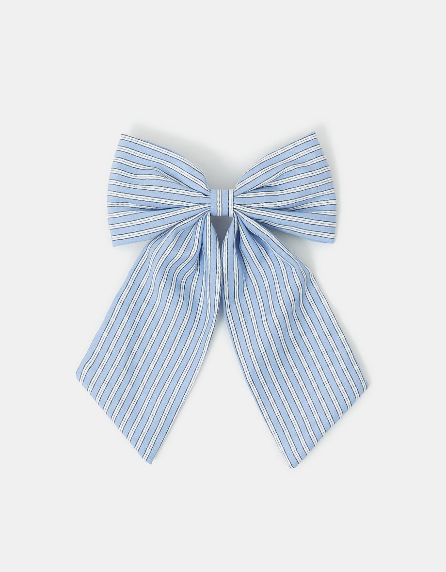 STRIPE BOW HAIR CLIP
