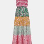PAISLEY PRINT TIERED MAXI DRESS MULTI