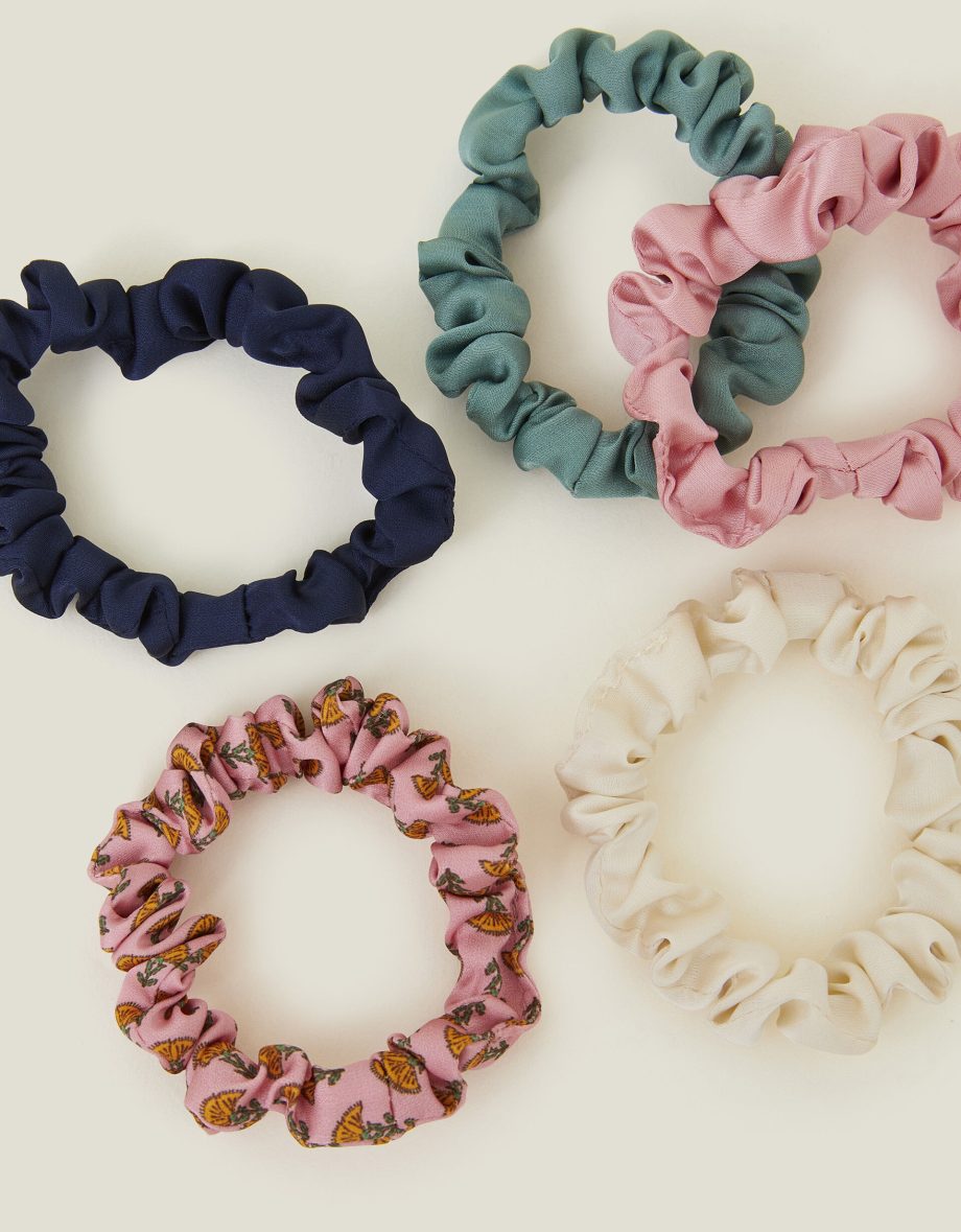 5-PACK MIX SKINNY HAIR SCRUNCHIES