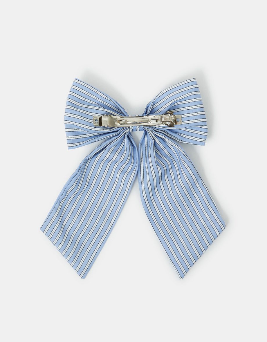 STRIPE BOW HAIR CLIP