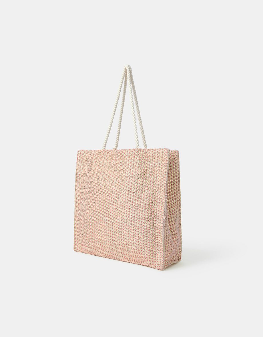 METALLIC WOVEN STARFISH SHOPPER BAG
