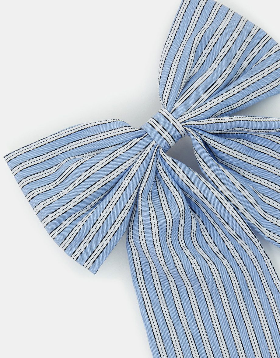 STRIPE BOW HAIR CLIP