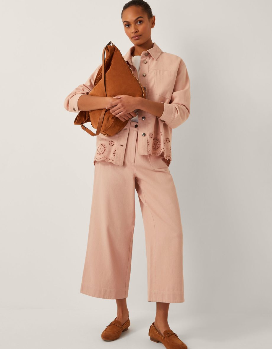 Belle embroidered pocket trousers pink