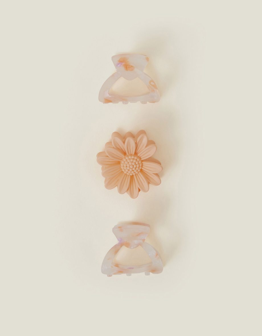 3-Pack Flower and Resin Claw Clips