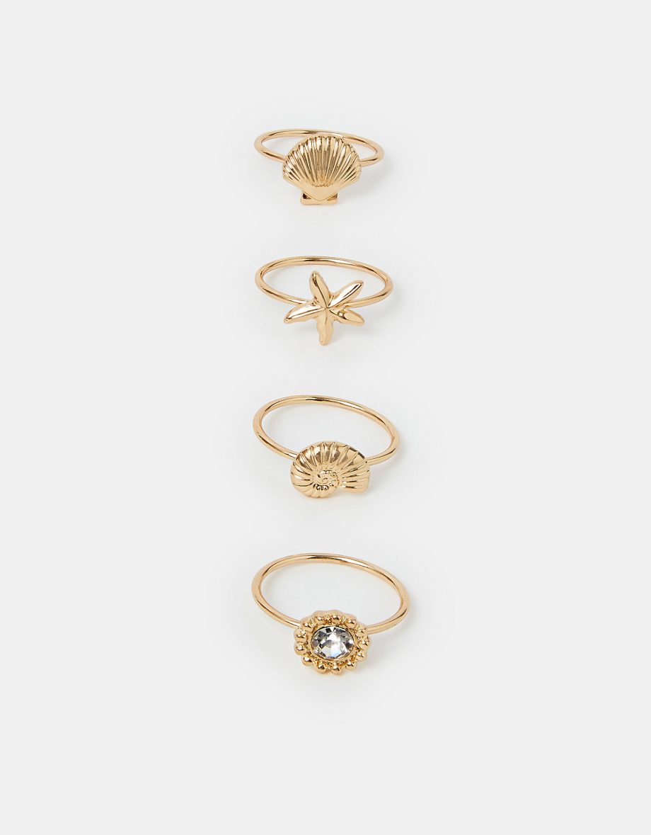4-PACK UNDER THE SEA RINGS GOLD