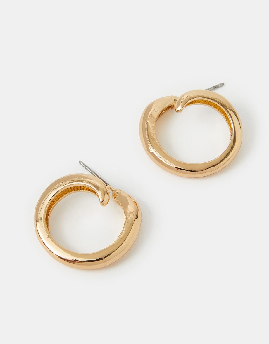 SWIRL HOOP EARRINGS GOLD