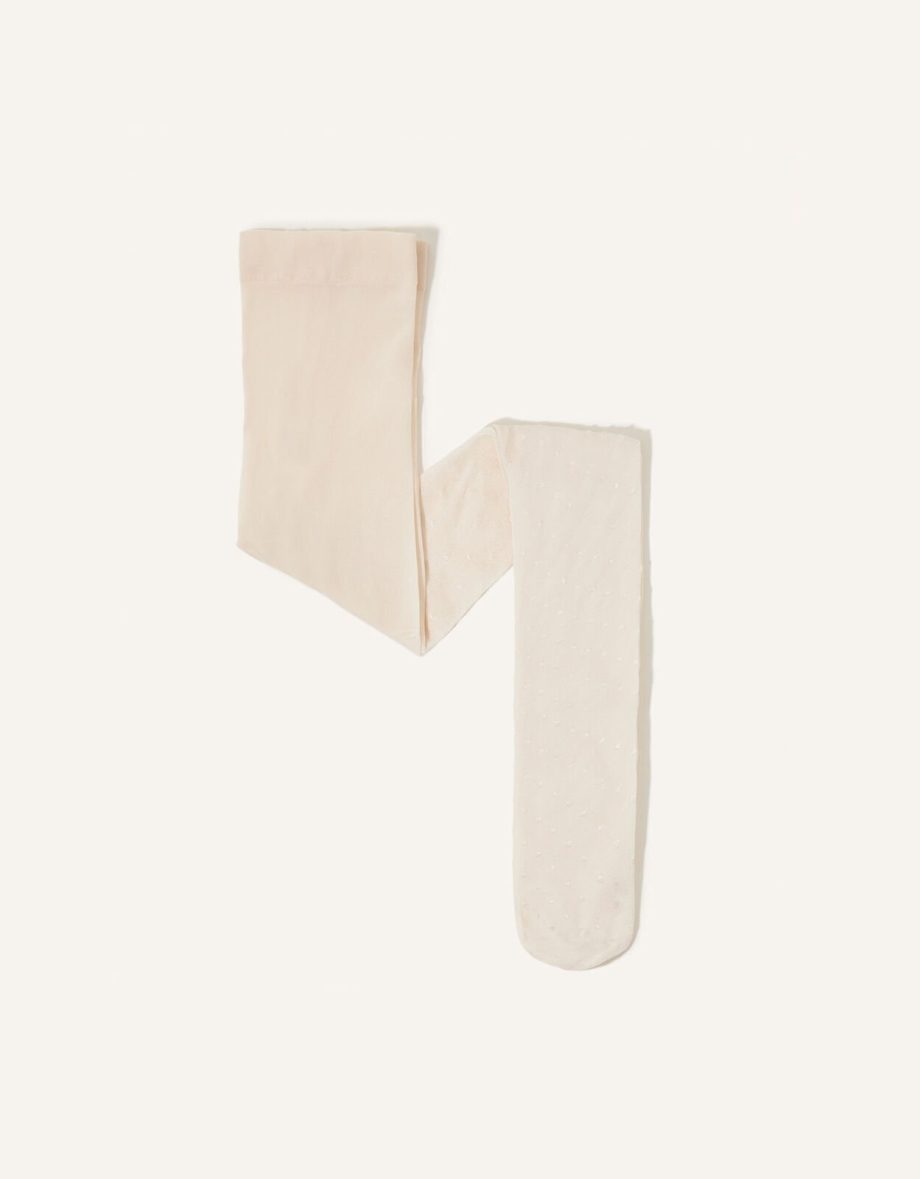 Baby bridal spot tights ivory