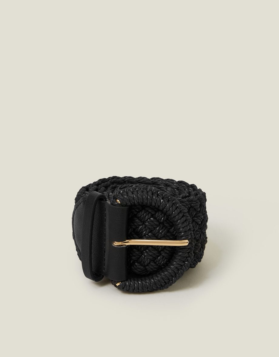 WOVEN BUCKLE BELT BLACK