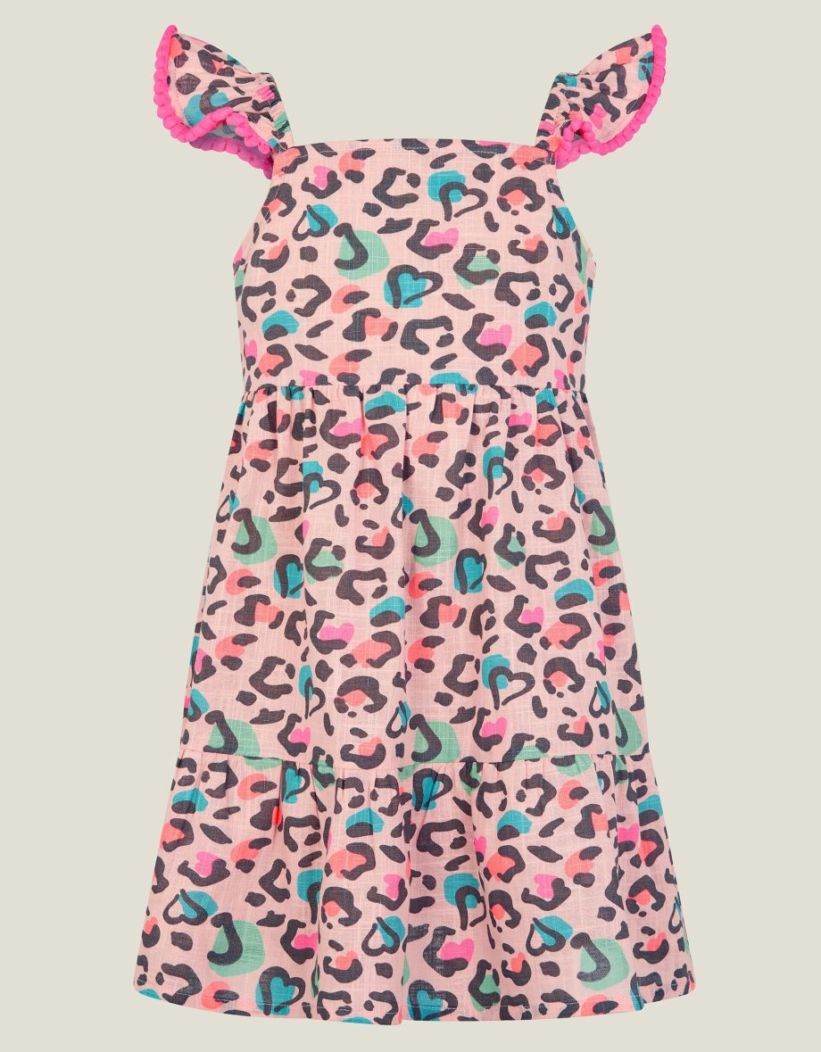 GIRLS LEOPARD PRINT SUN DRESS MULTI