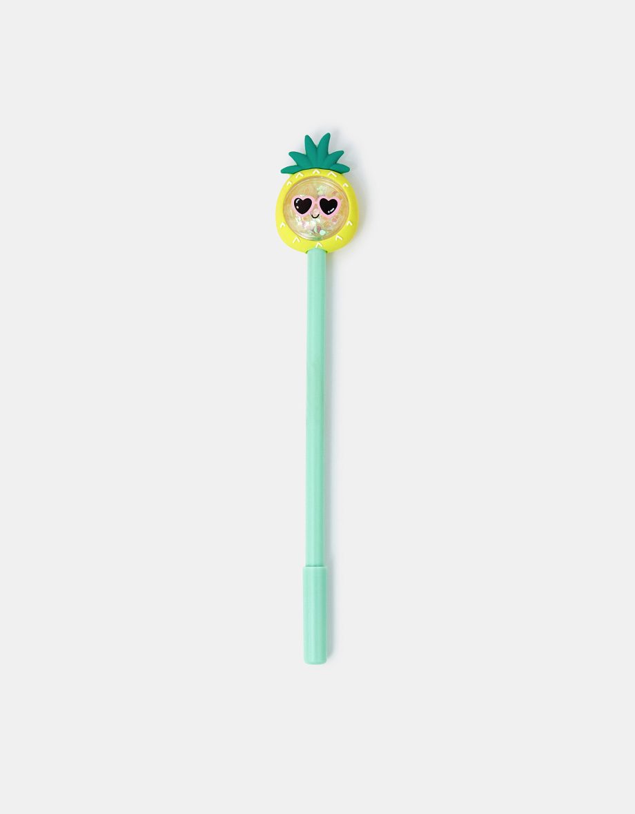 GIRLS PINEAPPLE TOPPER PEN YELLOW