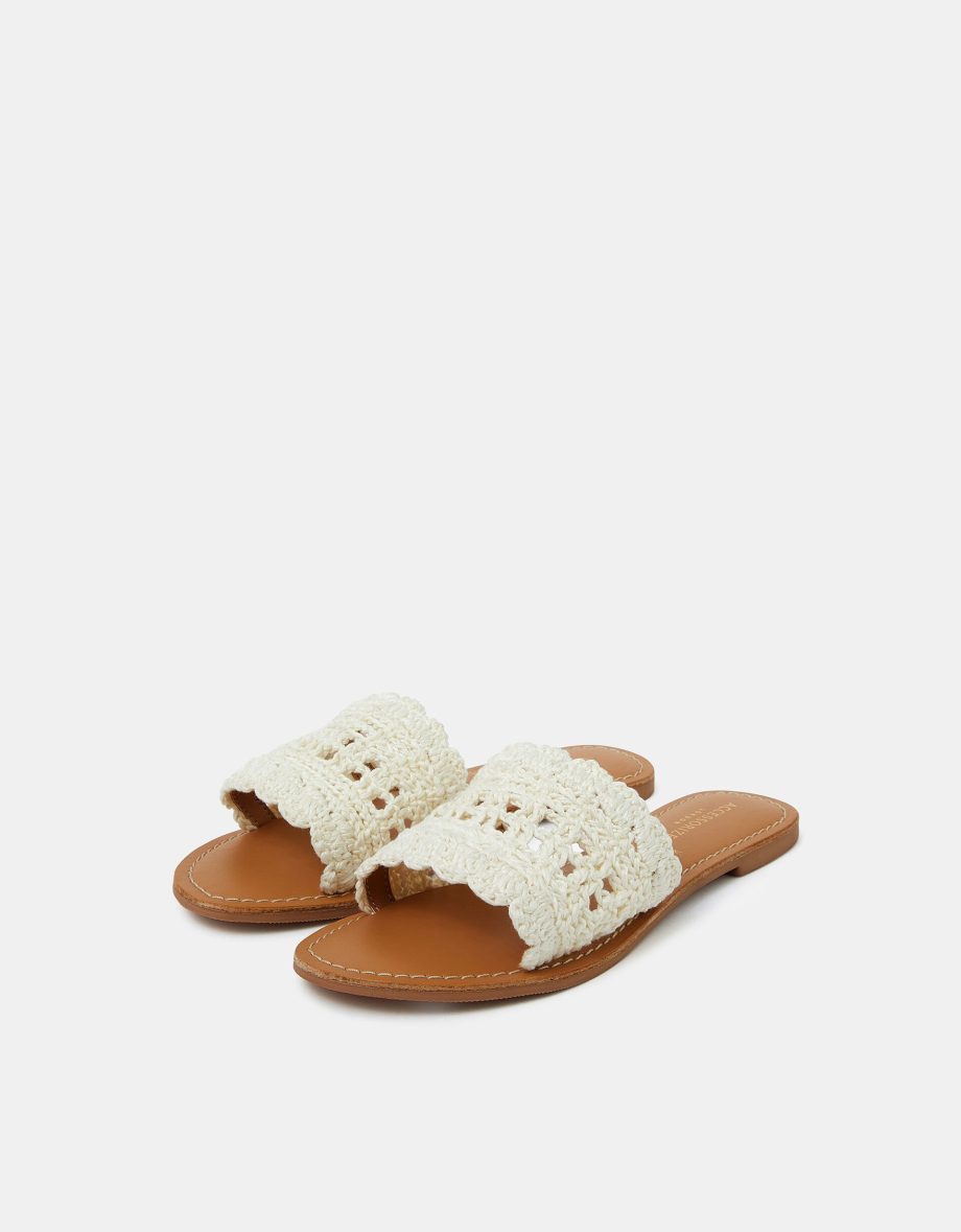 CROCHET SLIDERS CREAM CREAM