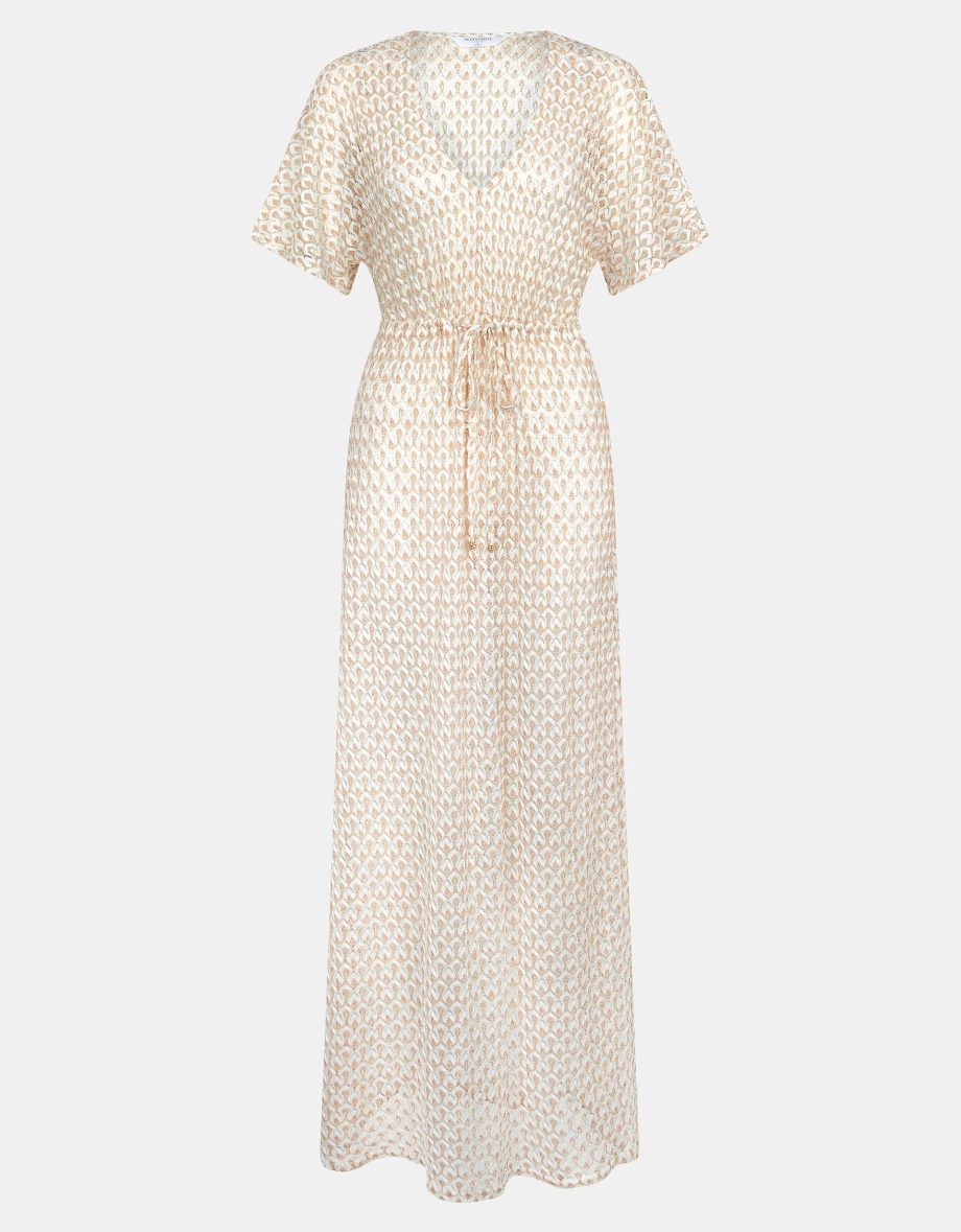 KNIT KAFTAN MAXI DRESS GOLD